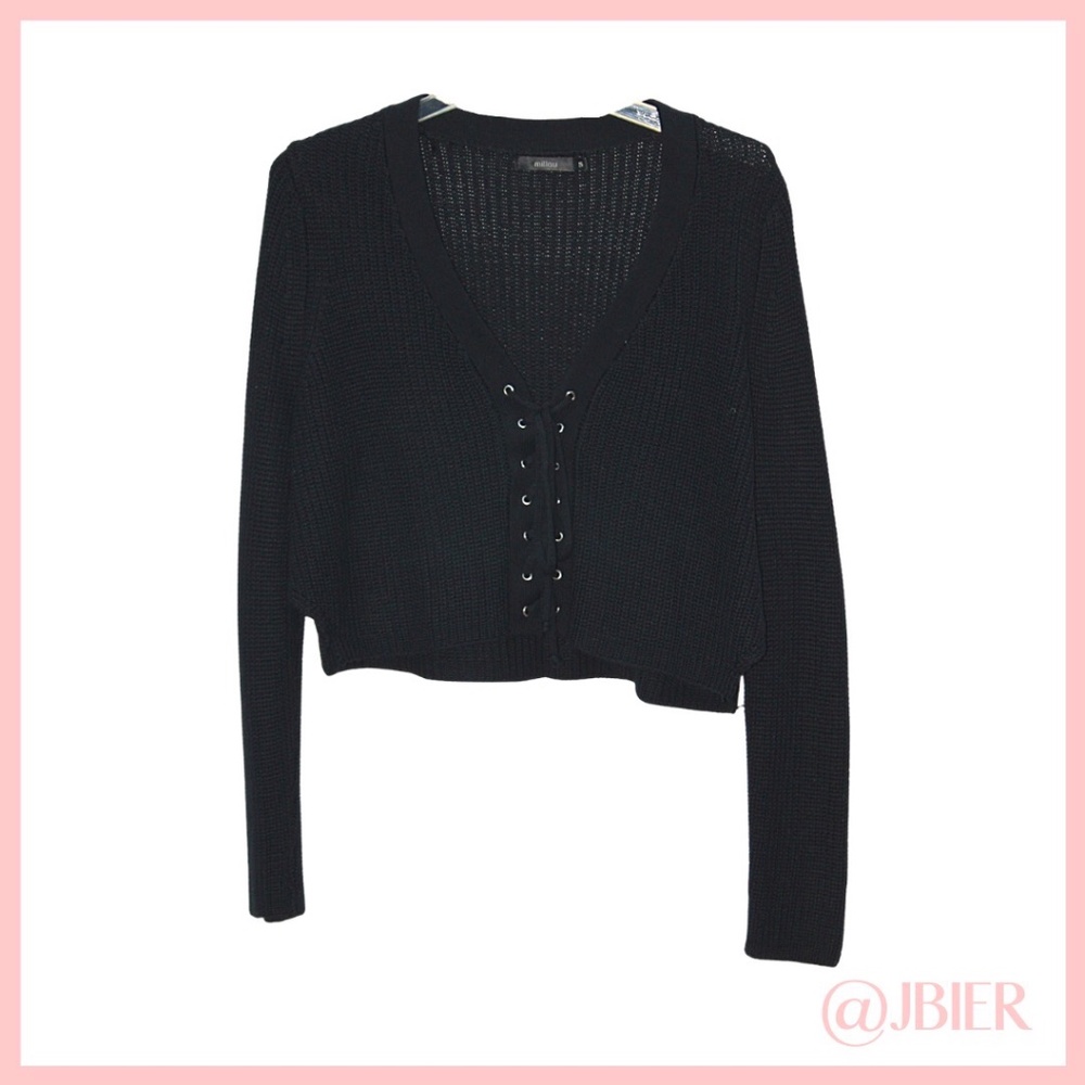 Millau Cropped Black Sweater